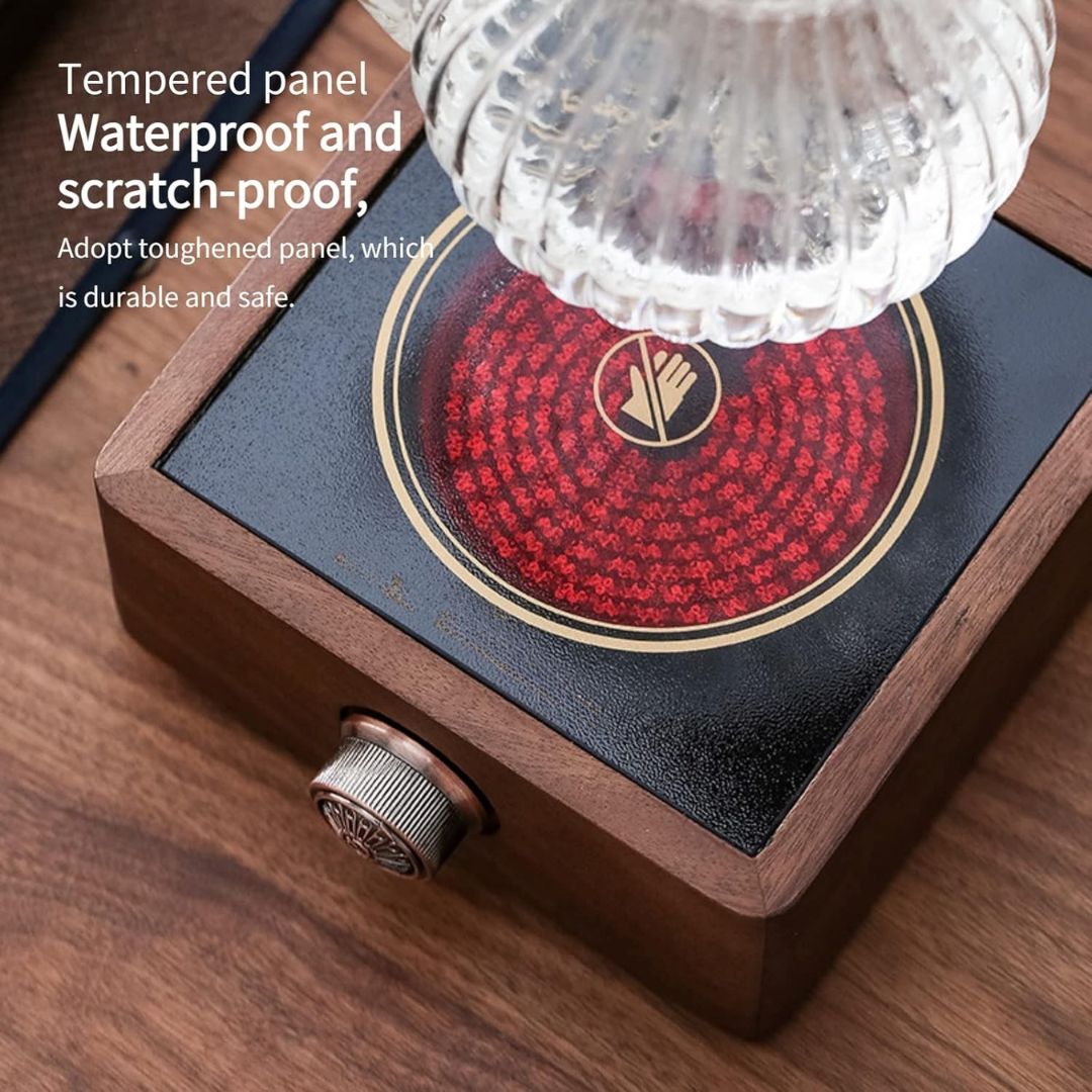 Electric Walnut Tea Warmer with Adjustable Temperature