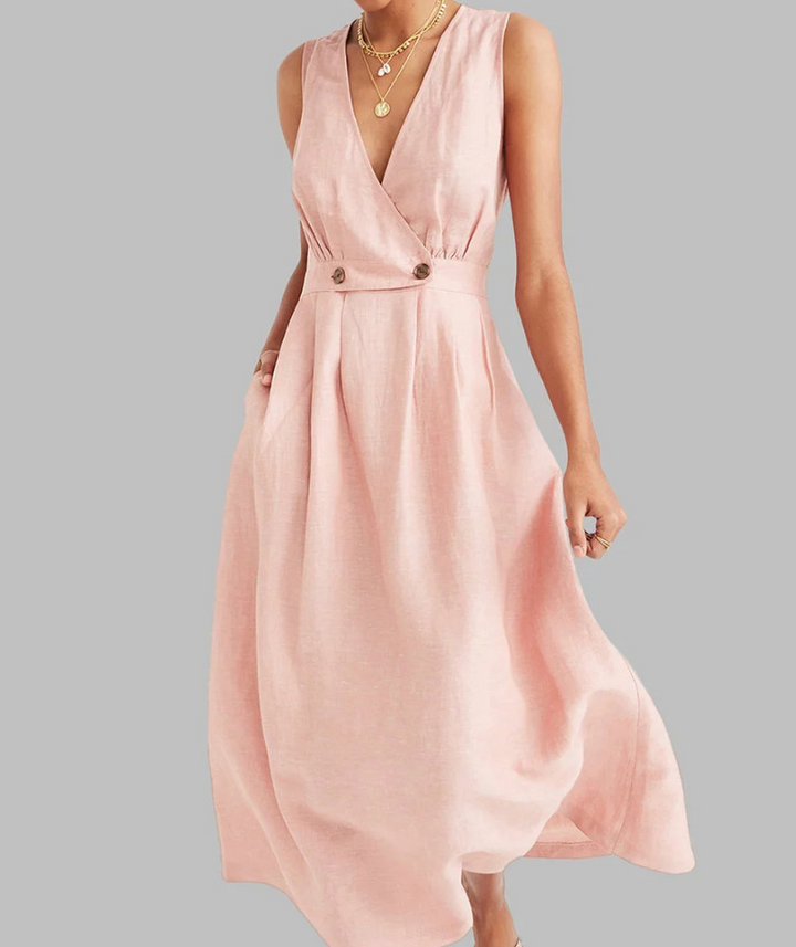 Sleeveless Linen Dress for Women