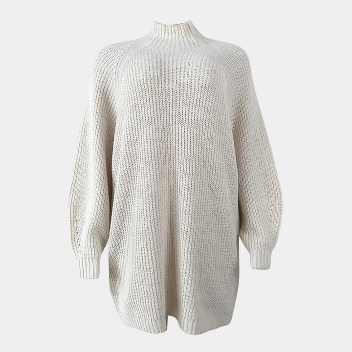 Women's Oversized Sweater with Ribbed Cuffs and Hem