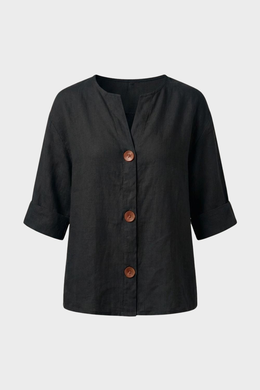 Women's Linen Blouse | Casual Buttons