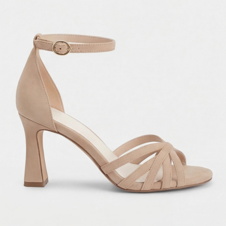 Women's Open Toe Ankle Strap Heels with Block Heel