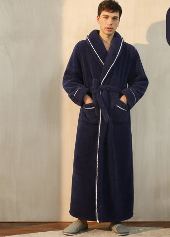 Unisex Thick Plush Over-Knee Bathrobe - Ultimate Winter Comfort