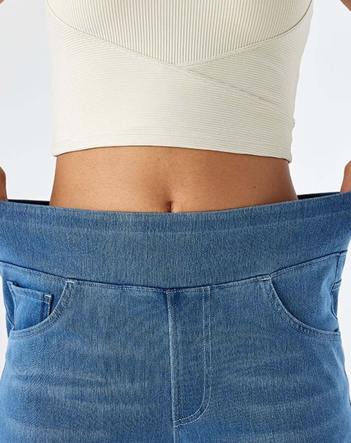 Evie Comfy Elastic High-Waisted Pants, view 9 - Elena Harper