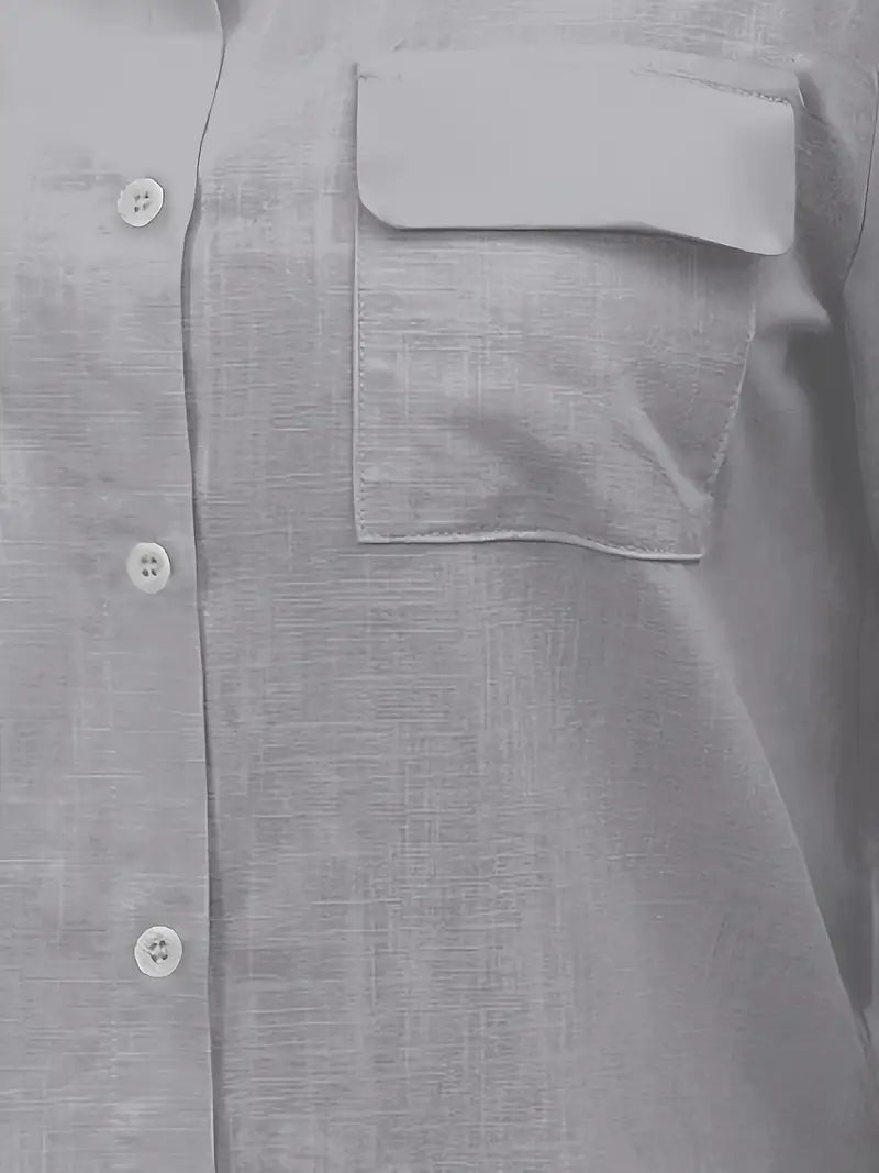 Athena - Cotton Shirt With Front Pockets