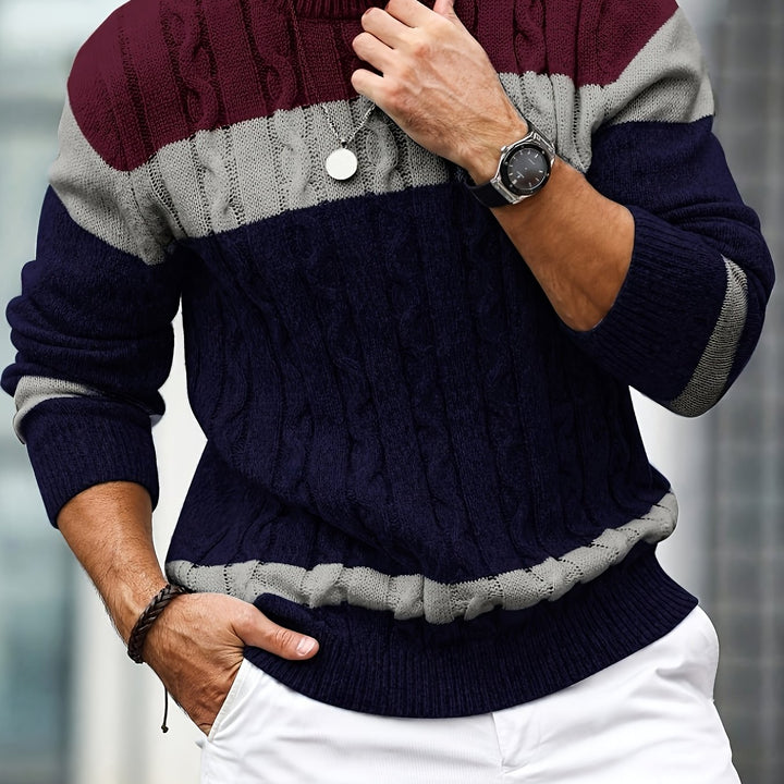 LAURENT MONACO | COLOR BLOCK KNIT PULLOVER FOR MEN