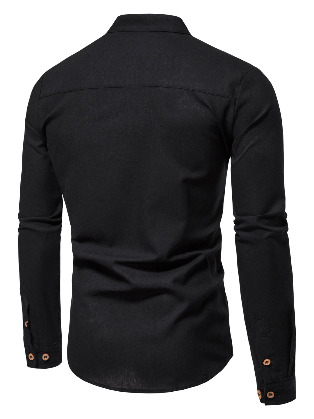 ELENA HARPER™  |  MEN'S HIGH COLLAR SHIRT WITH HALF BUTTON PLACKET