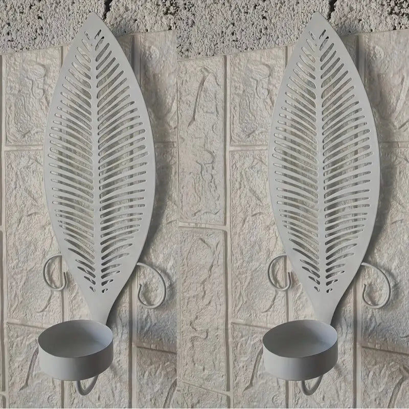 FoliGlow Candle Holder Set in Leaf Design, view 2 - Elena Harper