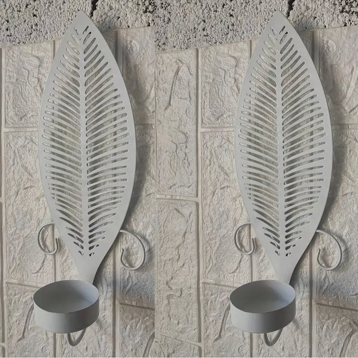 FoliGlow Candle Holder Set in Leaf Design, view 2 - Elena Harper
