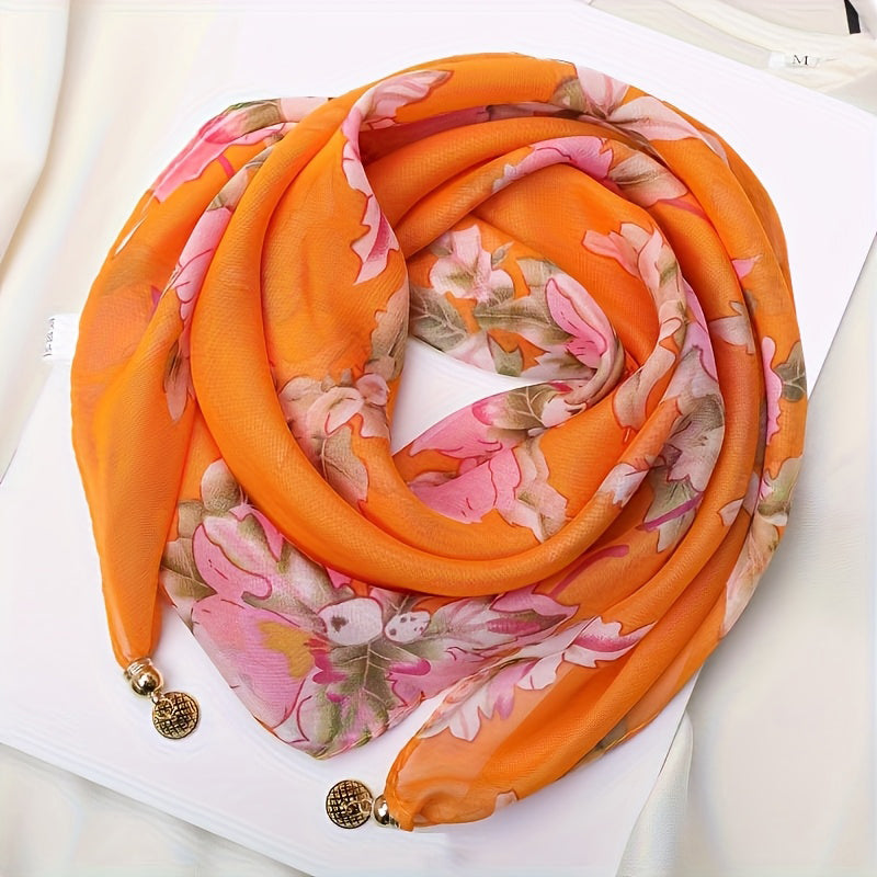 Casual Floral Print Scarf