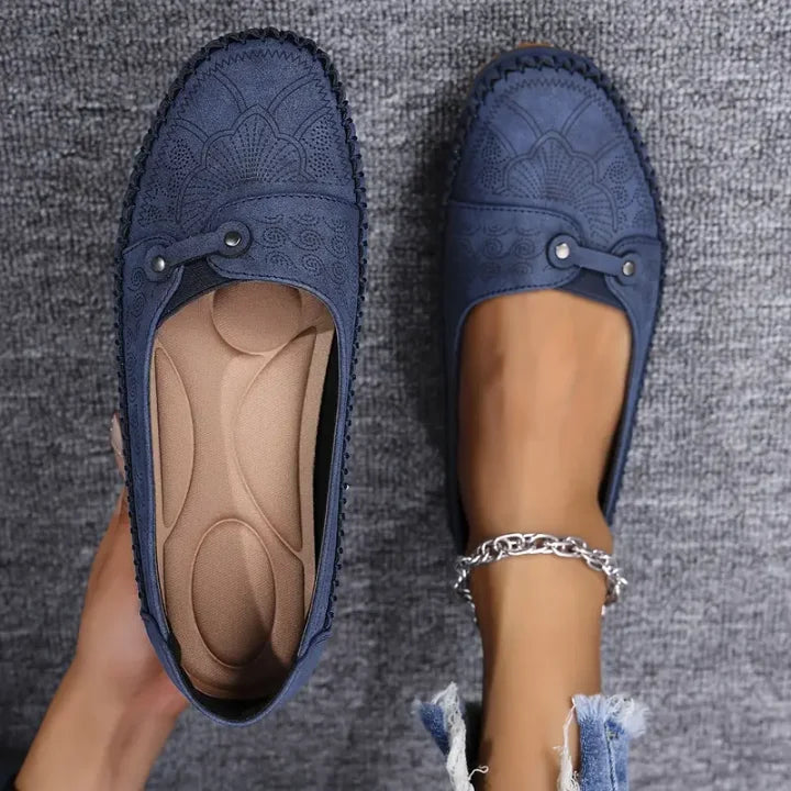 Gaia Soft Leather Ballet Flats, view 2 - Elena Harper