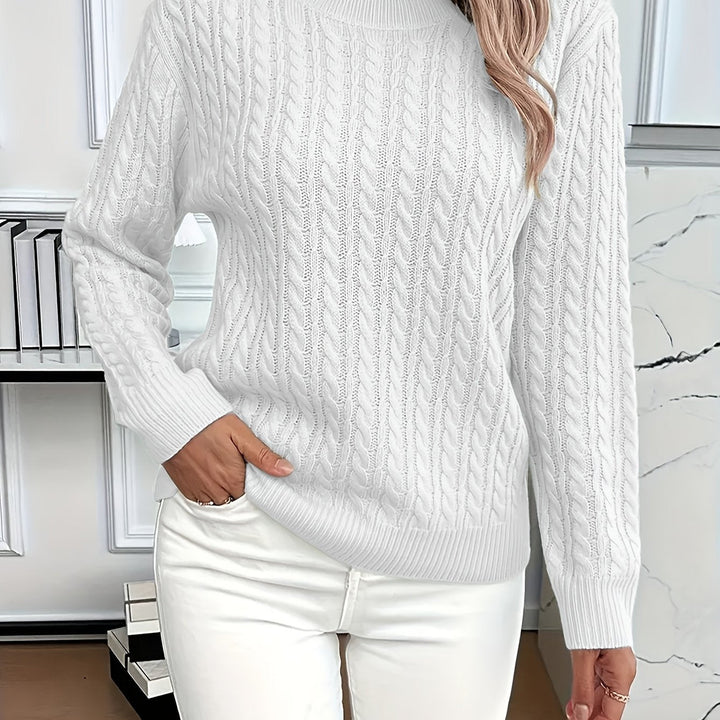 Women's Cable Knit Crew Neck Jumper – Rosalina