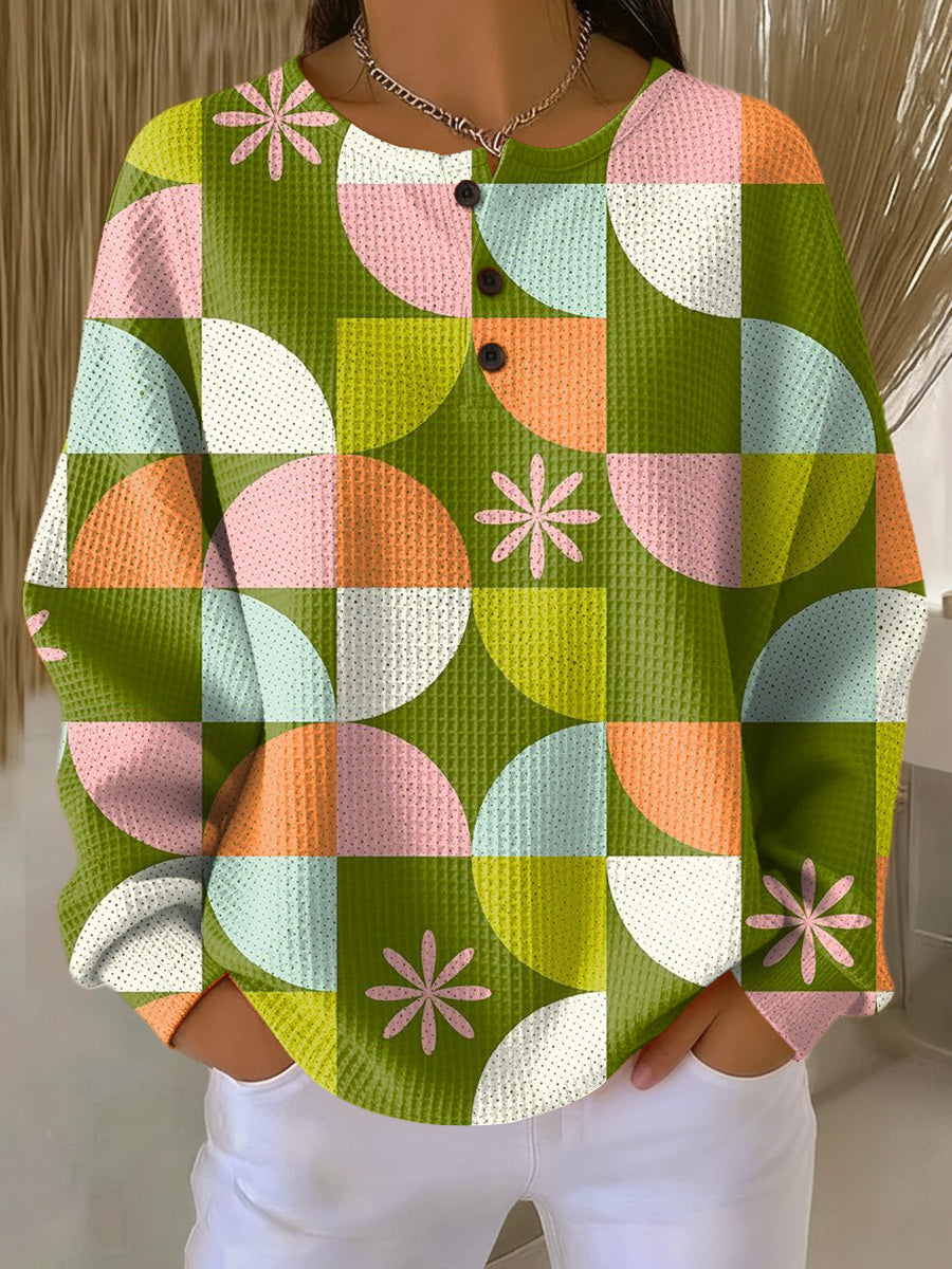 Arelvyn Abstract Checkered Pattern Sweater - Elena Harper