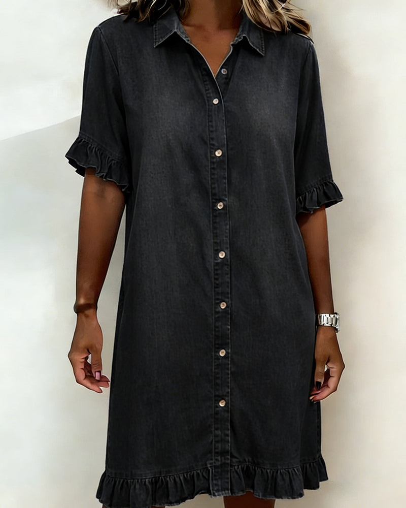 DENIM DRESS WITH BUTTONS FOR WOMEN