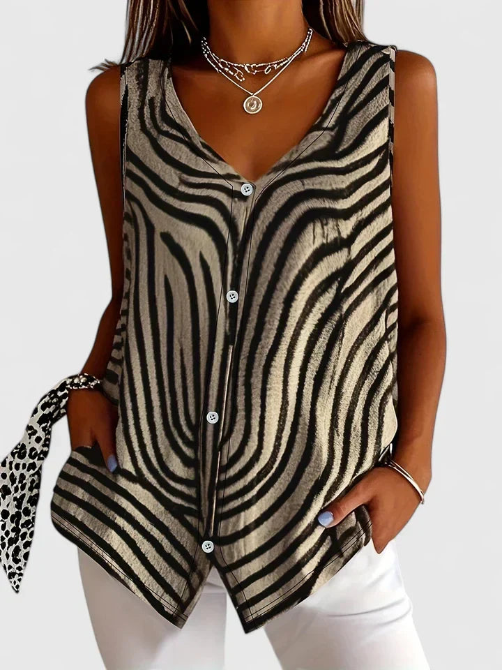 SHANE – RELAXED BUTTON V-NECK SHIRT