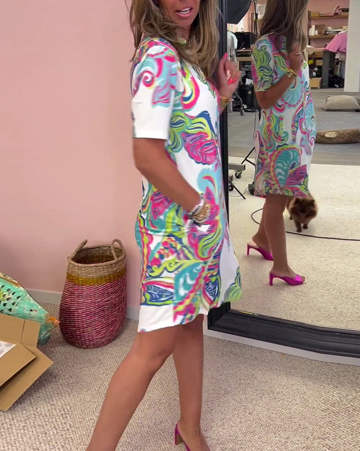 Slim Fit Printed Dress - Elena Harper