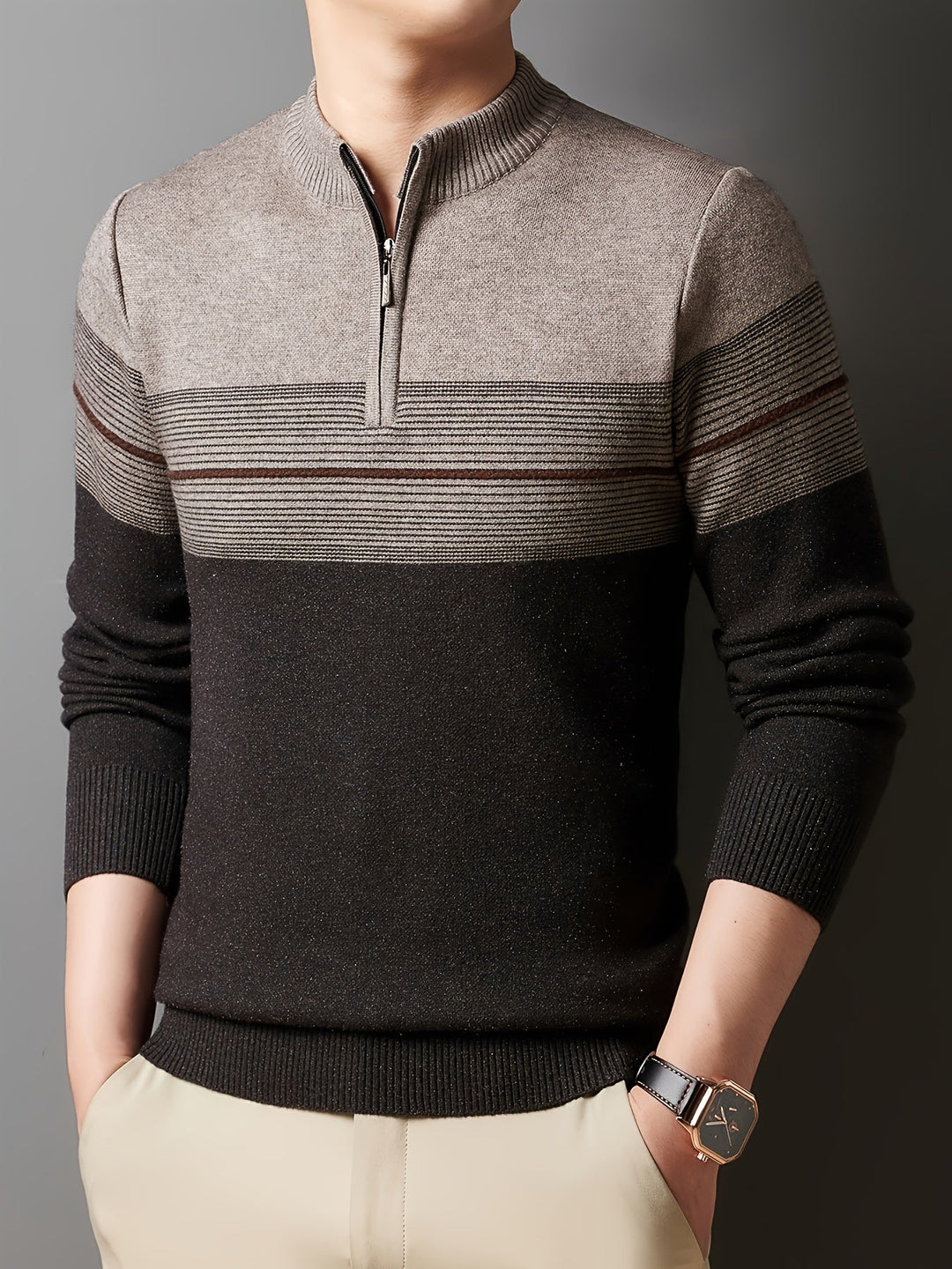 Barrett | Men's Refined Quarter-Zip Sweater with Fine Knit Face