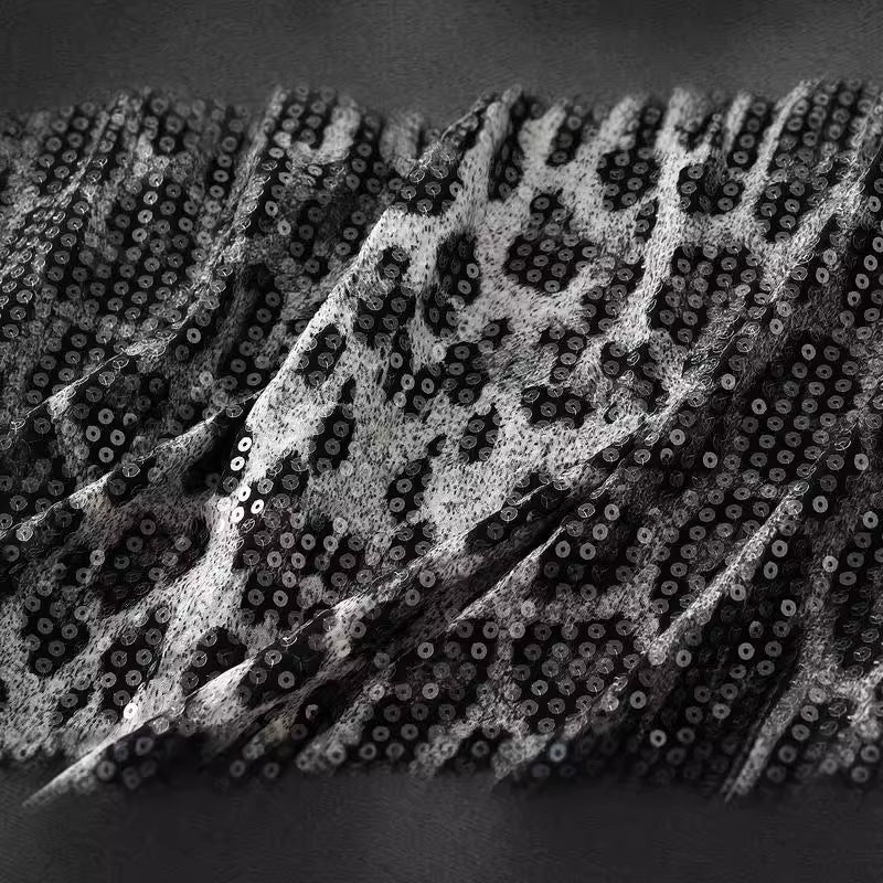 Women's Sequin Leopard Print Skirt - Ynaris