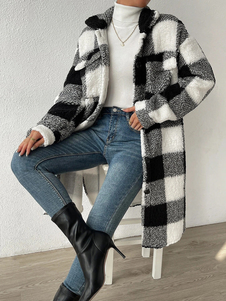 Long Fleece Coat for Women - Agneta