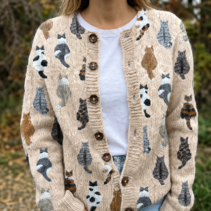 Marguerite - Chic Vintage Print Cardigan