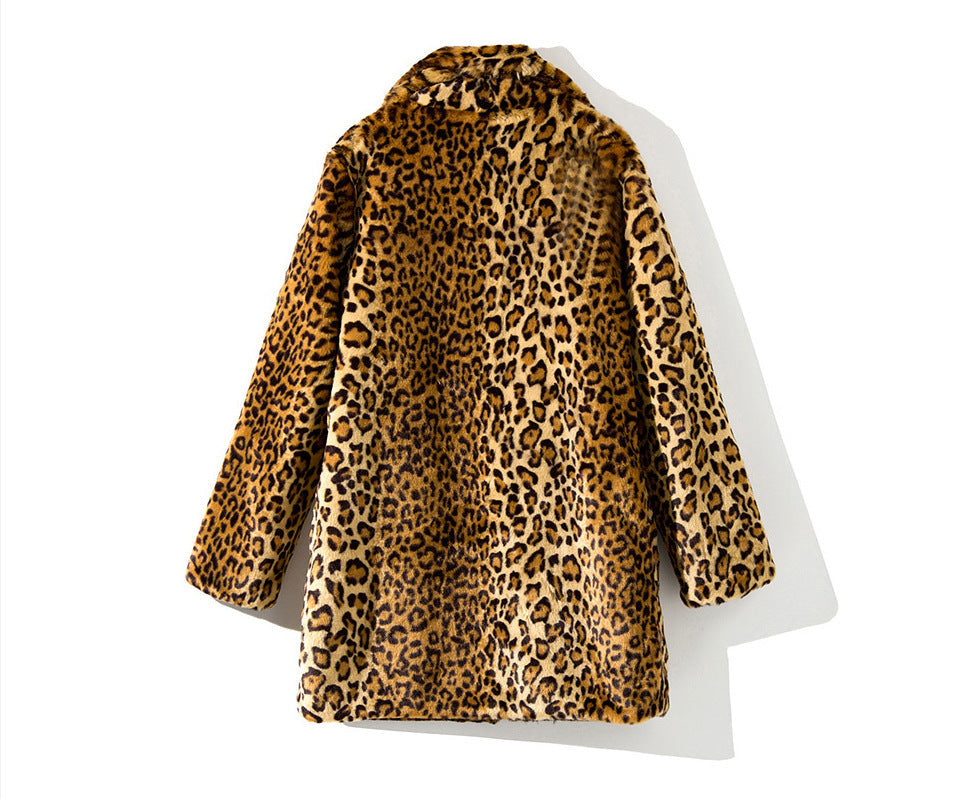 Printed Fur Effect Coat for Women - Narelle