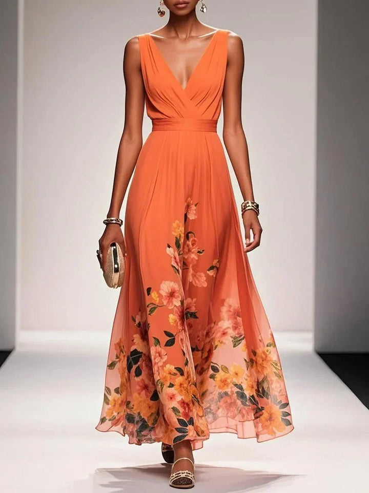 Women's Elegant Floral Maxi Dress for Summer Days