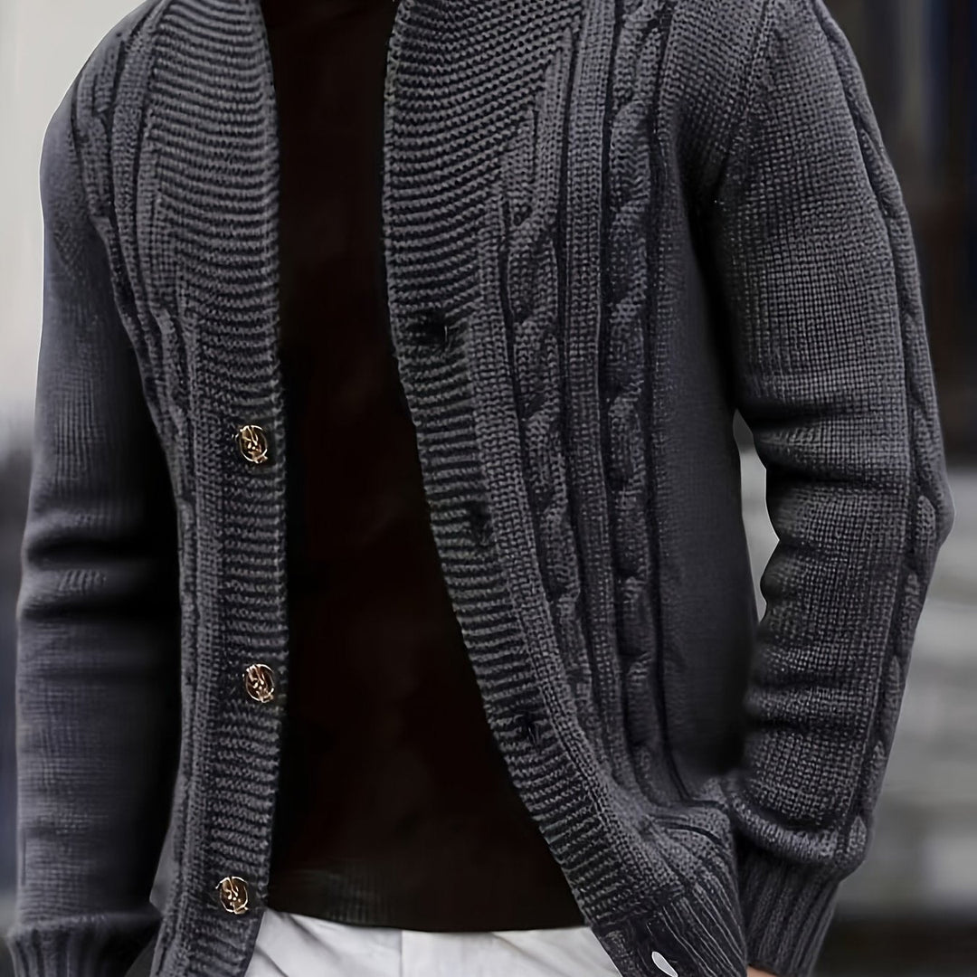 Trevor | Cable-Knit Button Cardigan