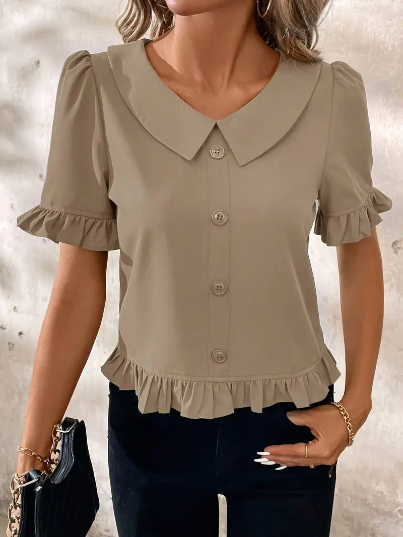 Foteini - Elegant Short Sleeve Blouse