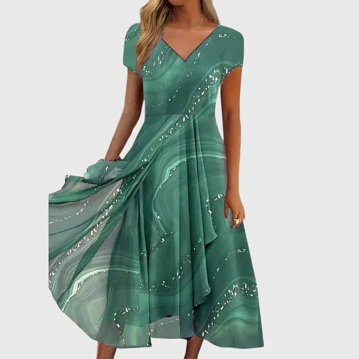 Aubrielle Flowing Midi Dress - Elena Harper