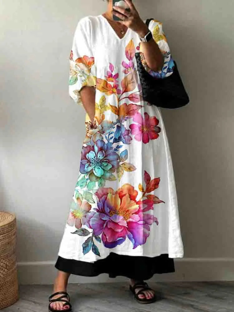 Elegant Printed Dress Sofia - Elena Harper