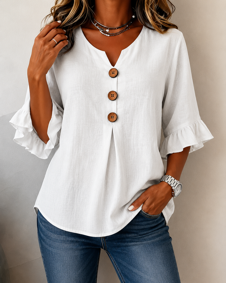 Amelie™ | Belly-Camouflaging Blouse with Buttons