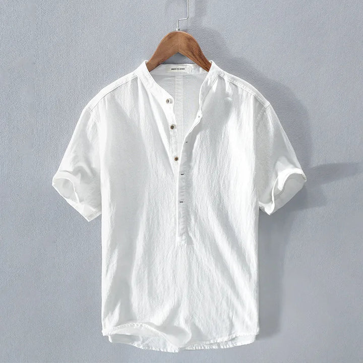 Asher Short Sleeve Shirt with Button Placket, view 4 - Elena Harper