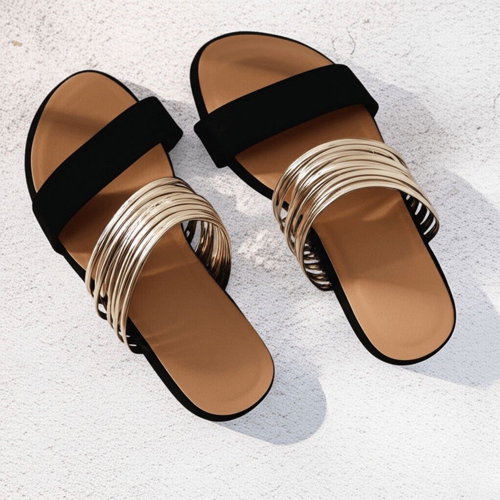 Jasmin | Women's Slip-On Flat Sandals with Double Straps