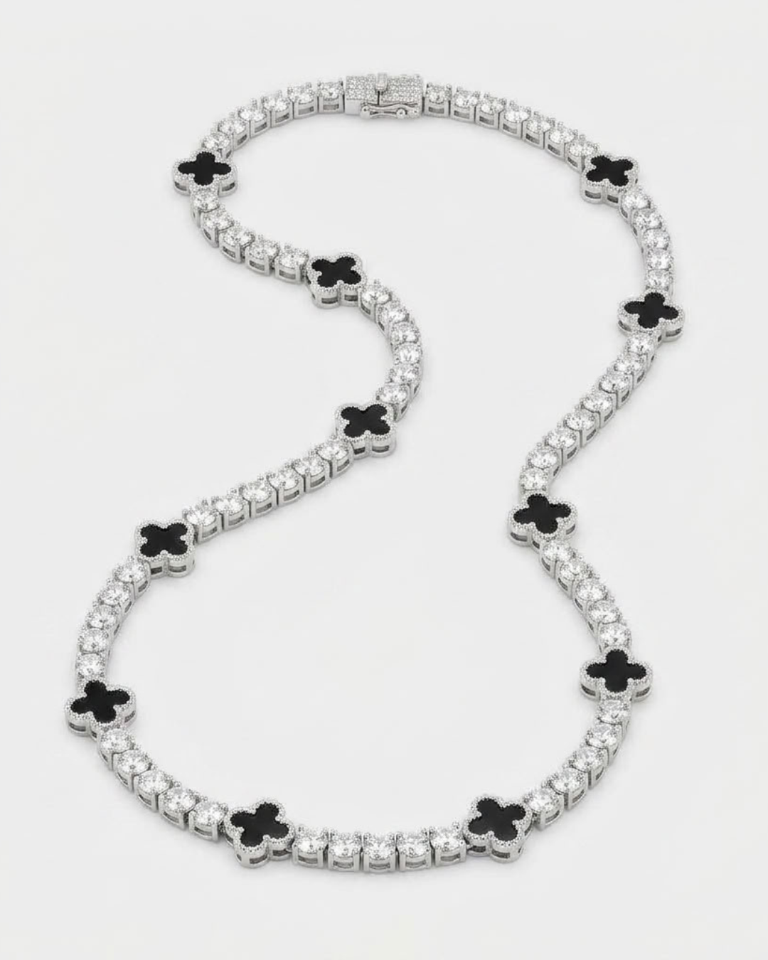 Tennis Necklace 5 Mm with Black Pattern
