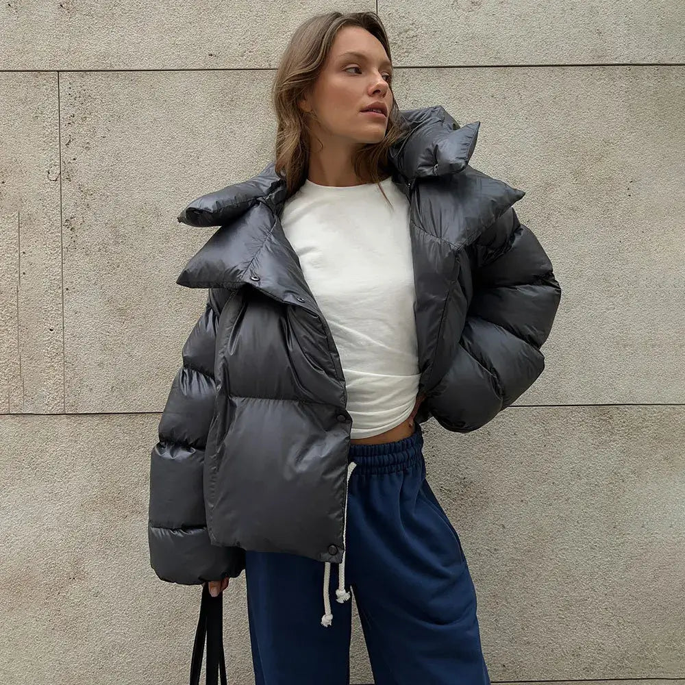 Elegant and Comfortable Winter Quilted Jacket, view 4 - Elena Harper