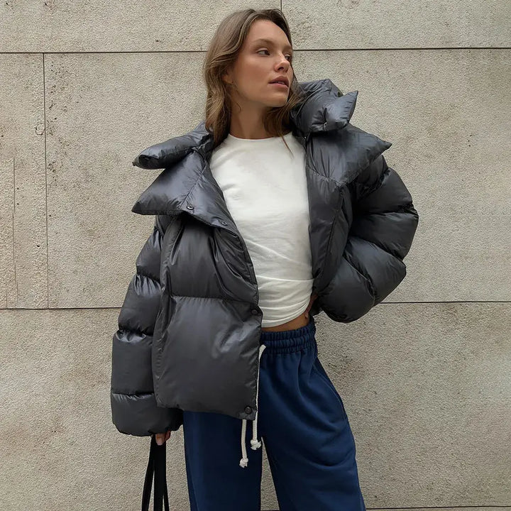 Elegant and Comfortable Winter Quilted Jacket, view 4 - Elena Harper