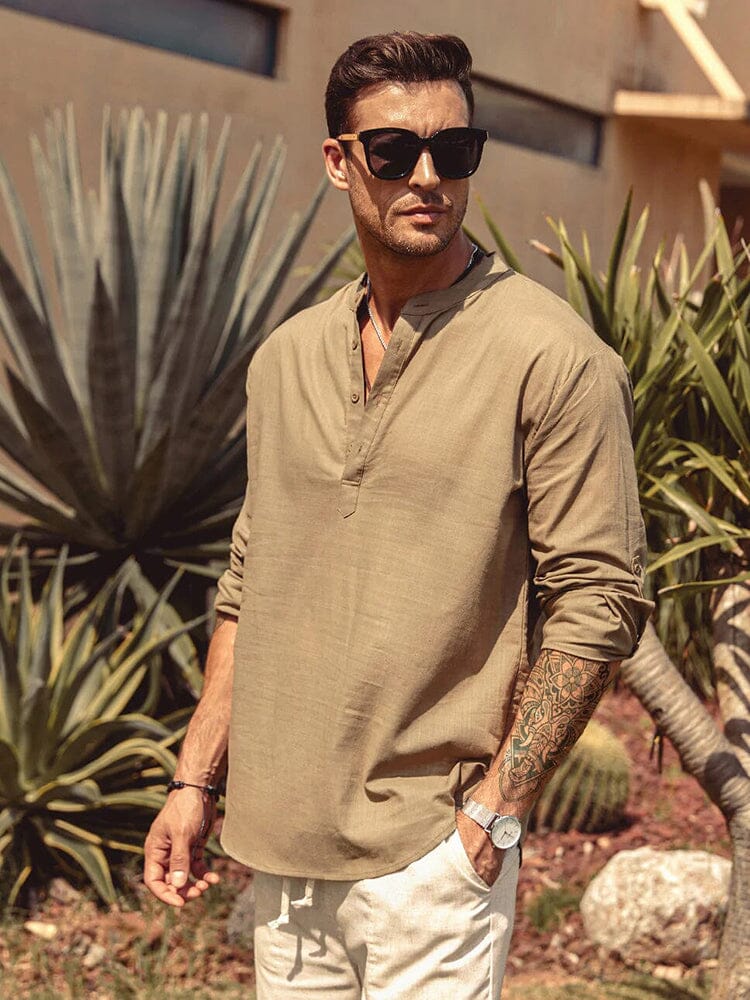 ELENA HARPER™  |  COTTON LINEN SHIRT FOR MEN