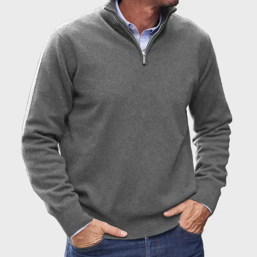 Mitch - Long Sleeve Zip-Up Sweater
