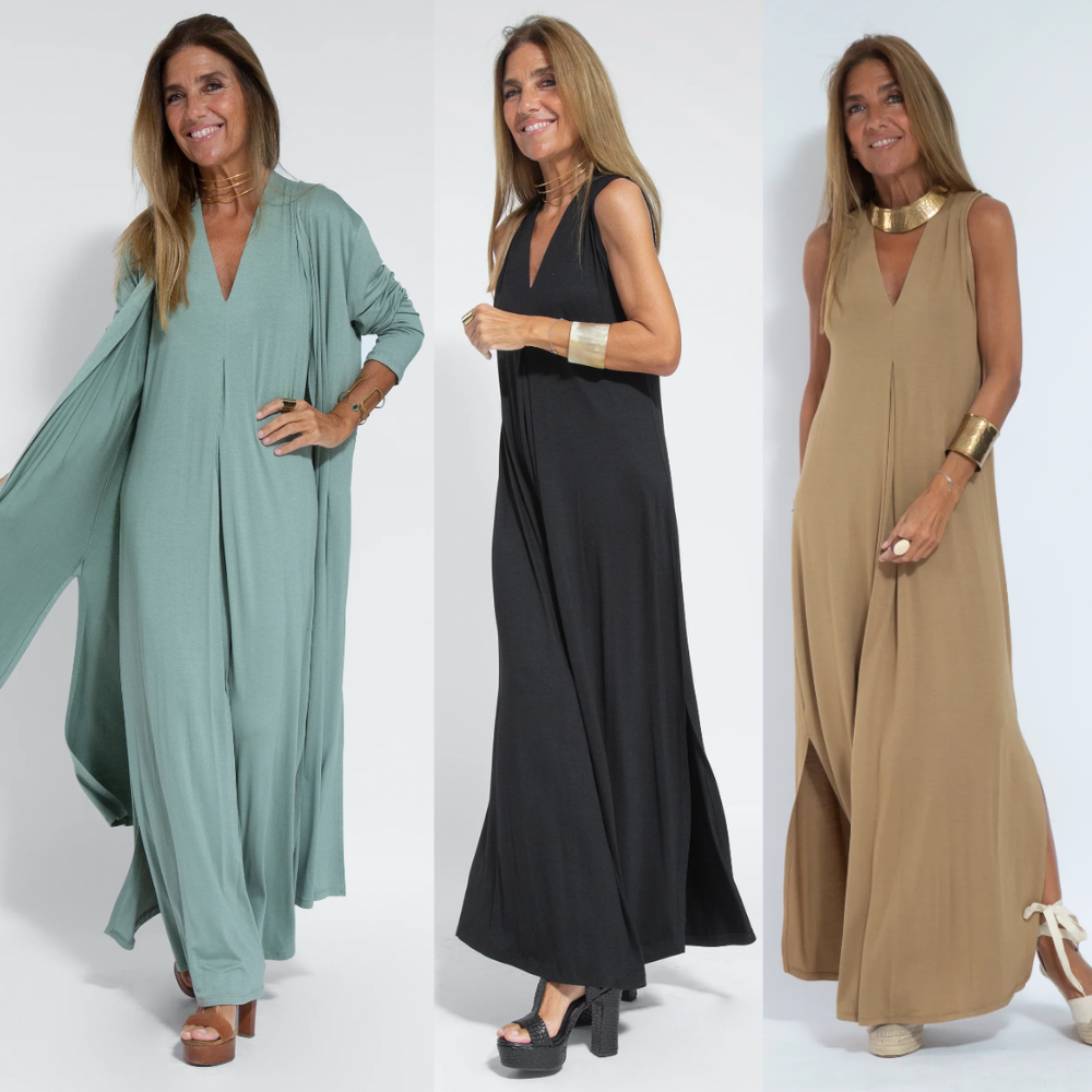 Kate – Long Dress & Vest Set