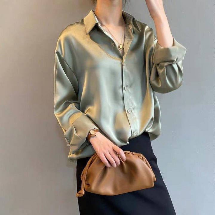 Emilia | Women's Silk Blouse with Button Placket for Style