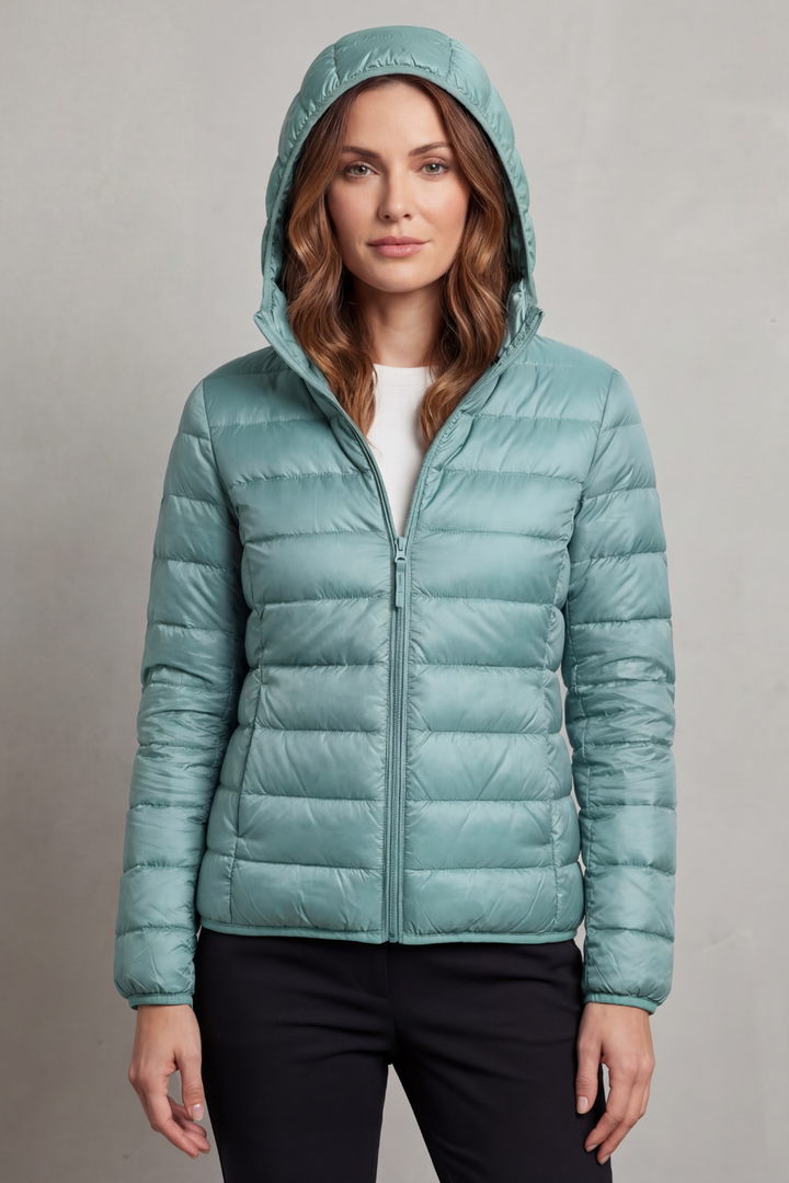 Montarello Women's Hooded Puffer Jacket – Lightweight & Packable