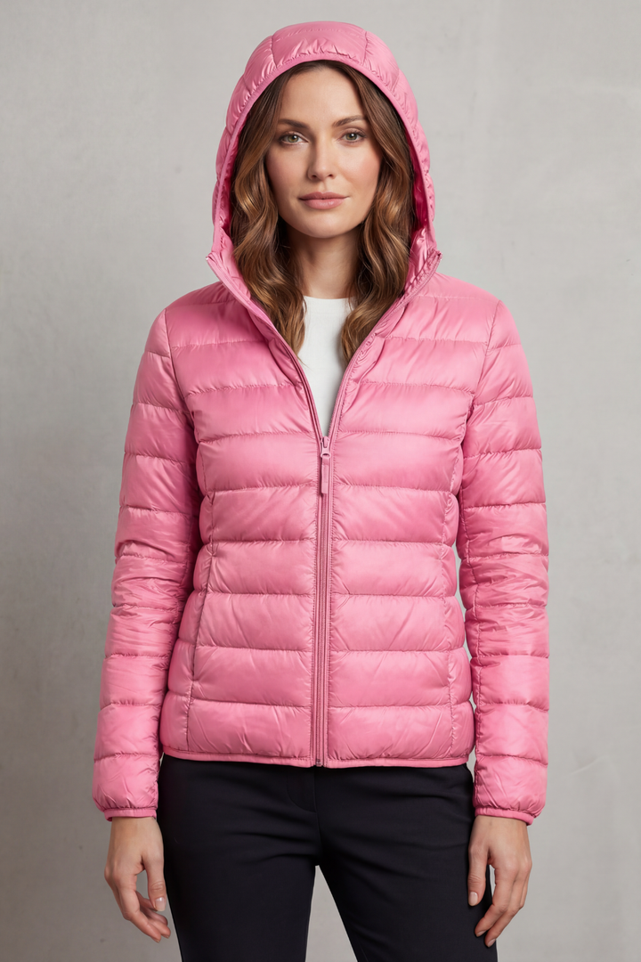 Montarello Women's Hooded Puffer Jacket – Lightweight & Packable
