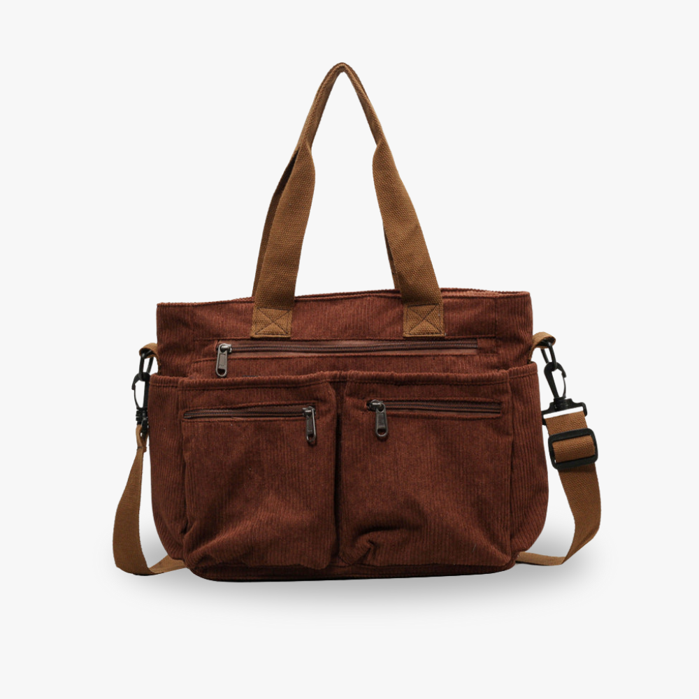 Spacious Corduroy Bag with Shoulder Strap – Elegant and Practical for Everyday Use