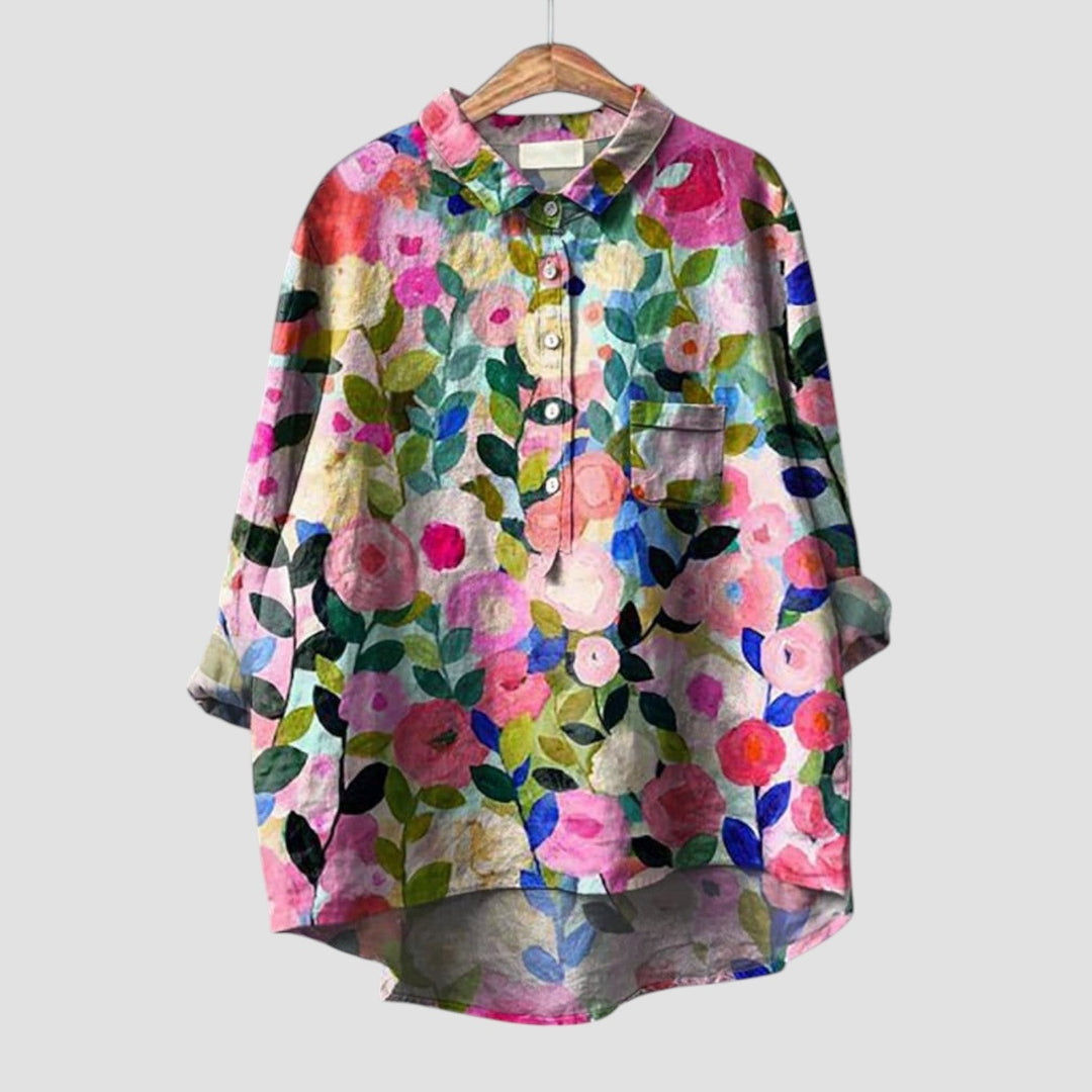 Velenya™ | 2025 – Watercolor Floral Blouse