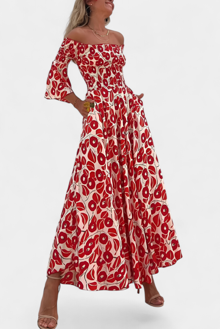 Floral Off-the-Shoulder Dress - Elena Harper