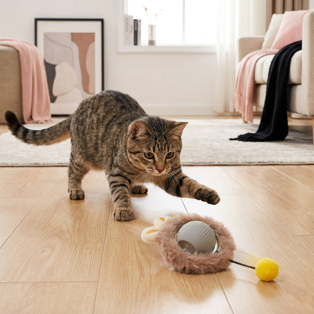 Interactive Cat Play Ball with Tail for Endless Fun