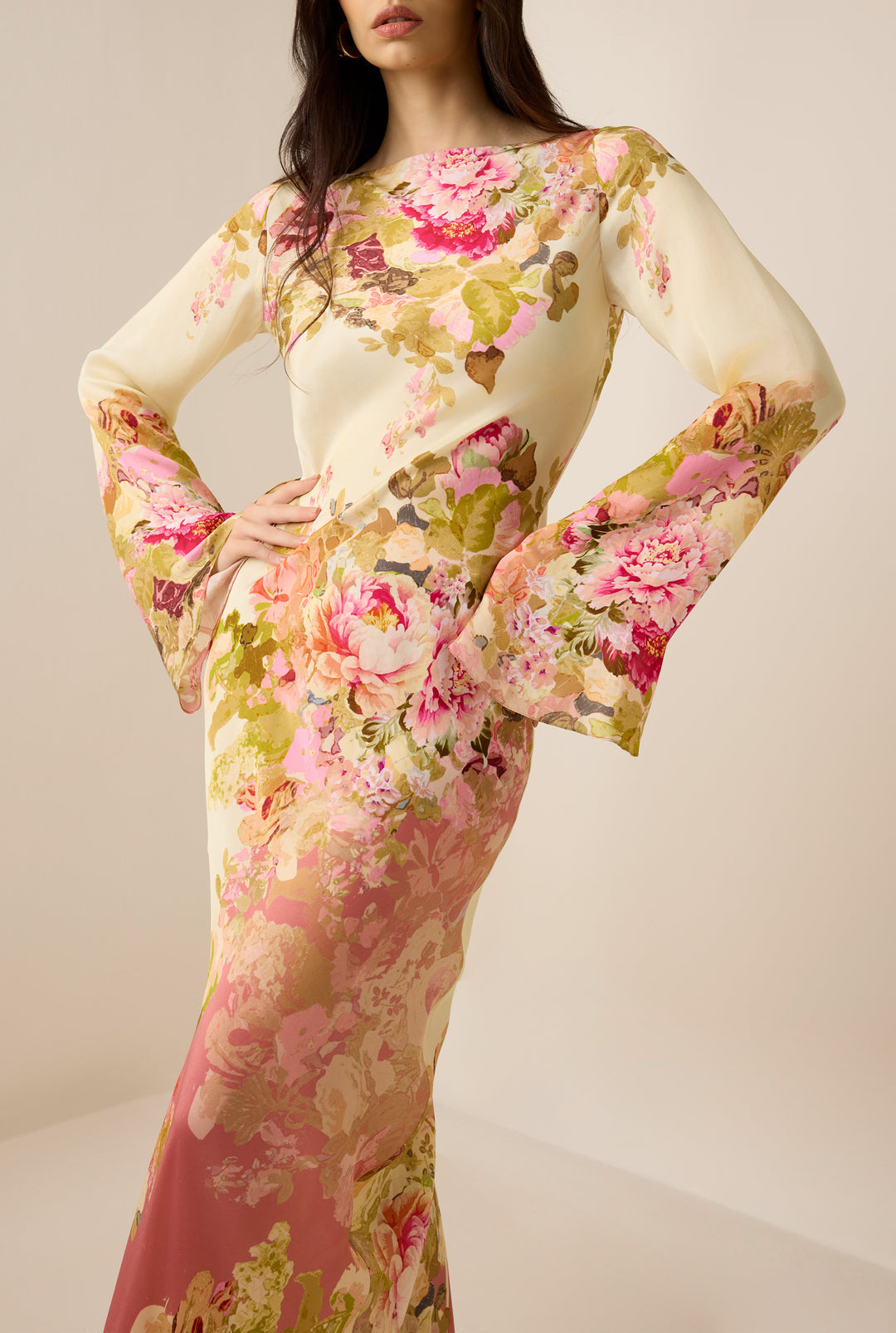 Alina Romantic Floral Glide Dress - Elena Harper