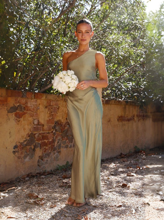Asymmetrical Maxi Party Dress for Women with High Split - Delphine