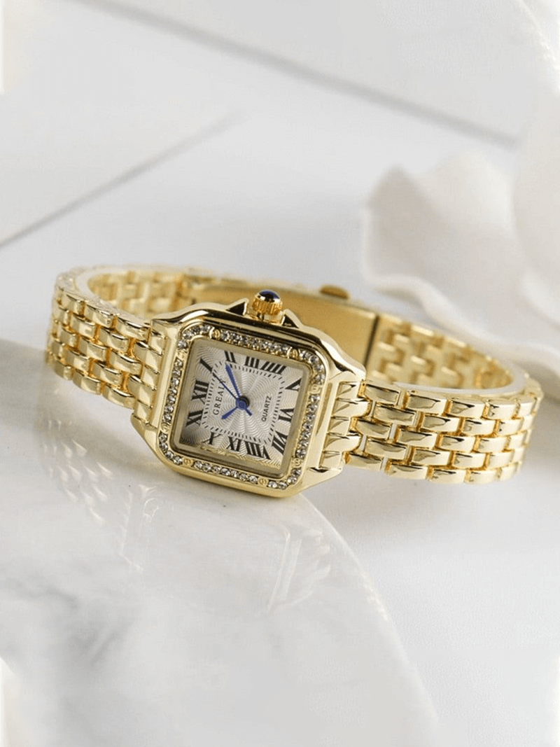 Women's Elegant Square Quartz Watch with Precision Movement