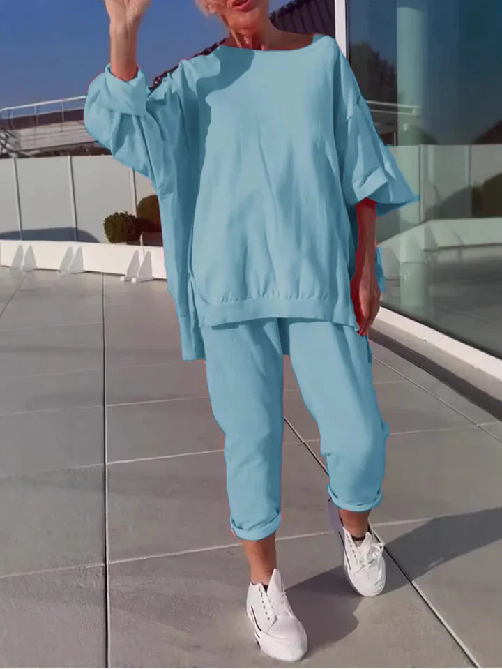 Esmaria Casual Lounge Two-Piece Set, view 4 - Elena Harper