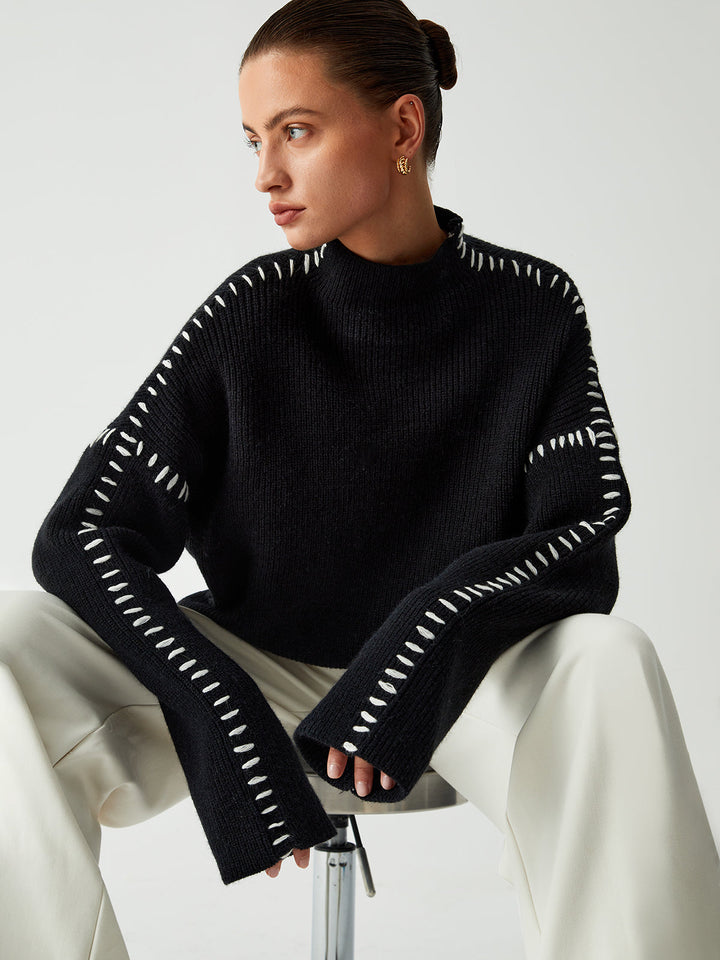 Eliane Elegant Cutout Sweater - Elena Harper